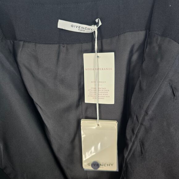 Givenchy Wool Crepe Wrap Midi Skirt Black Gold Turn Lock Hardware Silk 36 NWT - Picture 4 of 14